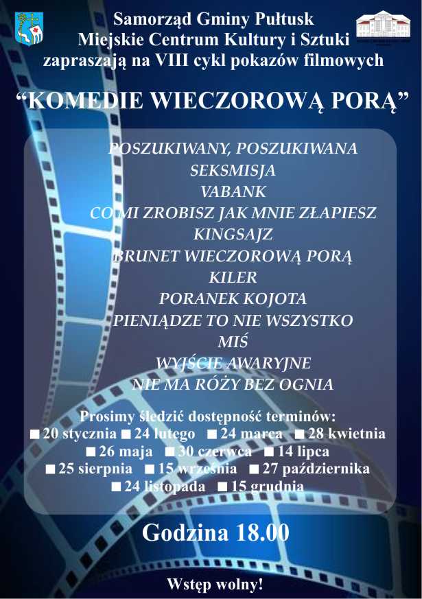 Zaproszenie na VIII cykl pokazów filmowych Komedie wieczorową porą